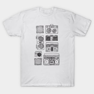 Retro Boomboxes Stacks T-Shirt